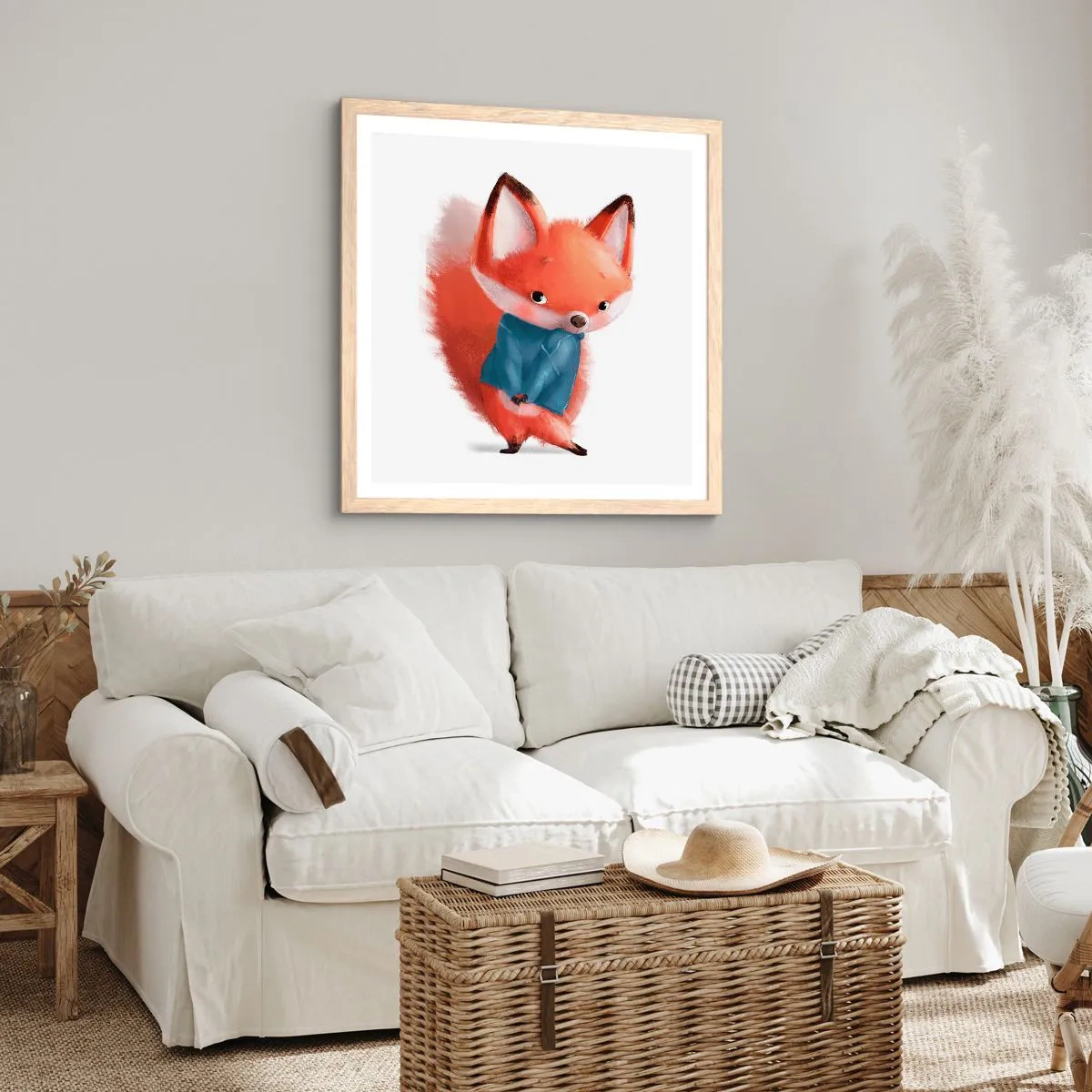 Poster in einem Rahmen aus heller Eiche - Steht mir das gut? - 50x50 cm