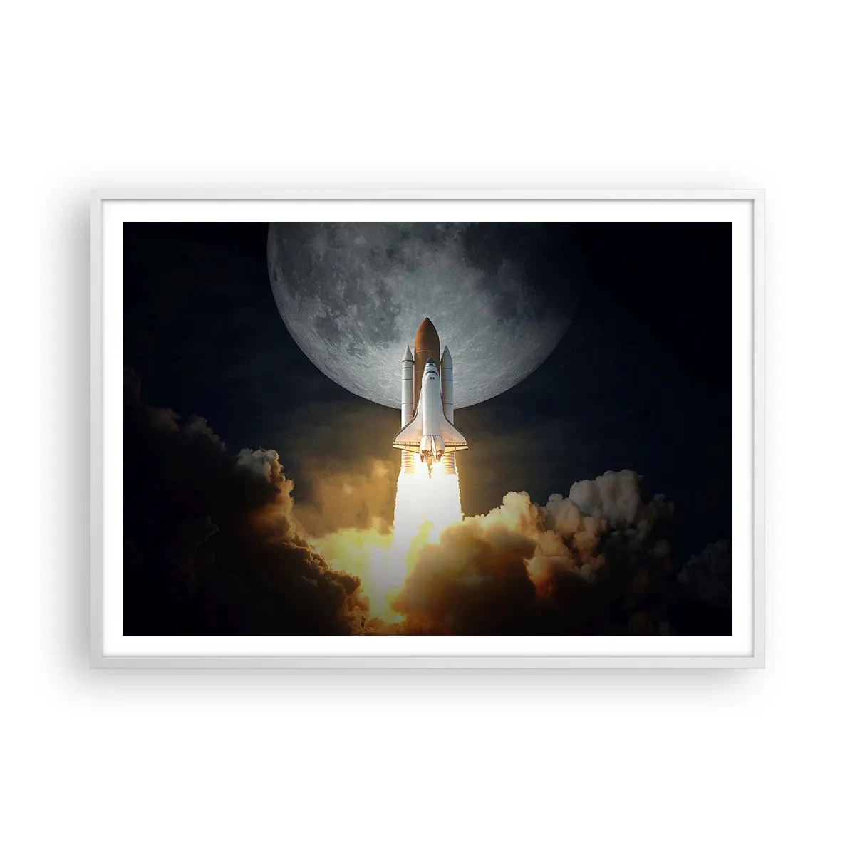 Poster in einem weißen Rahmen - Beginn eines überirdischen Abenteuers - 100x70 cm