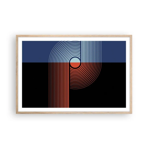 Poster in einem Rahmen aus heller Eiche - In einer geometrischen Umarmung - 91x61 cm