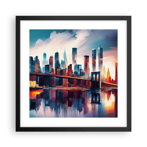 Poster in einem schwarzem Rahmen - Traumhaftes New York - 40x40 cm