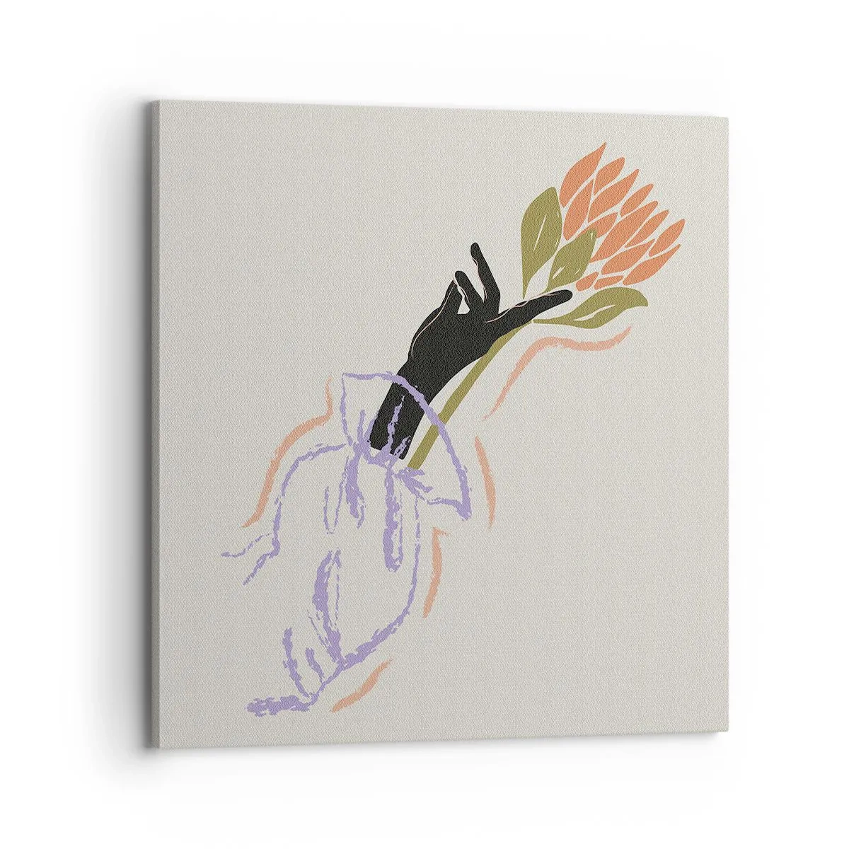 Bild auf Leinwand - Leinwandbild - Schwesterliche Berührung - 70x70 cm