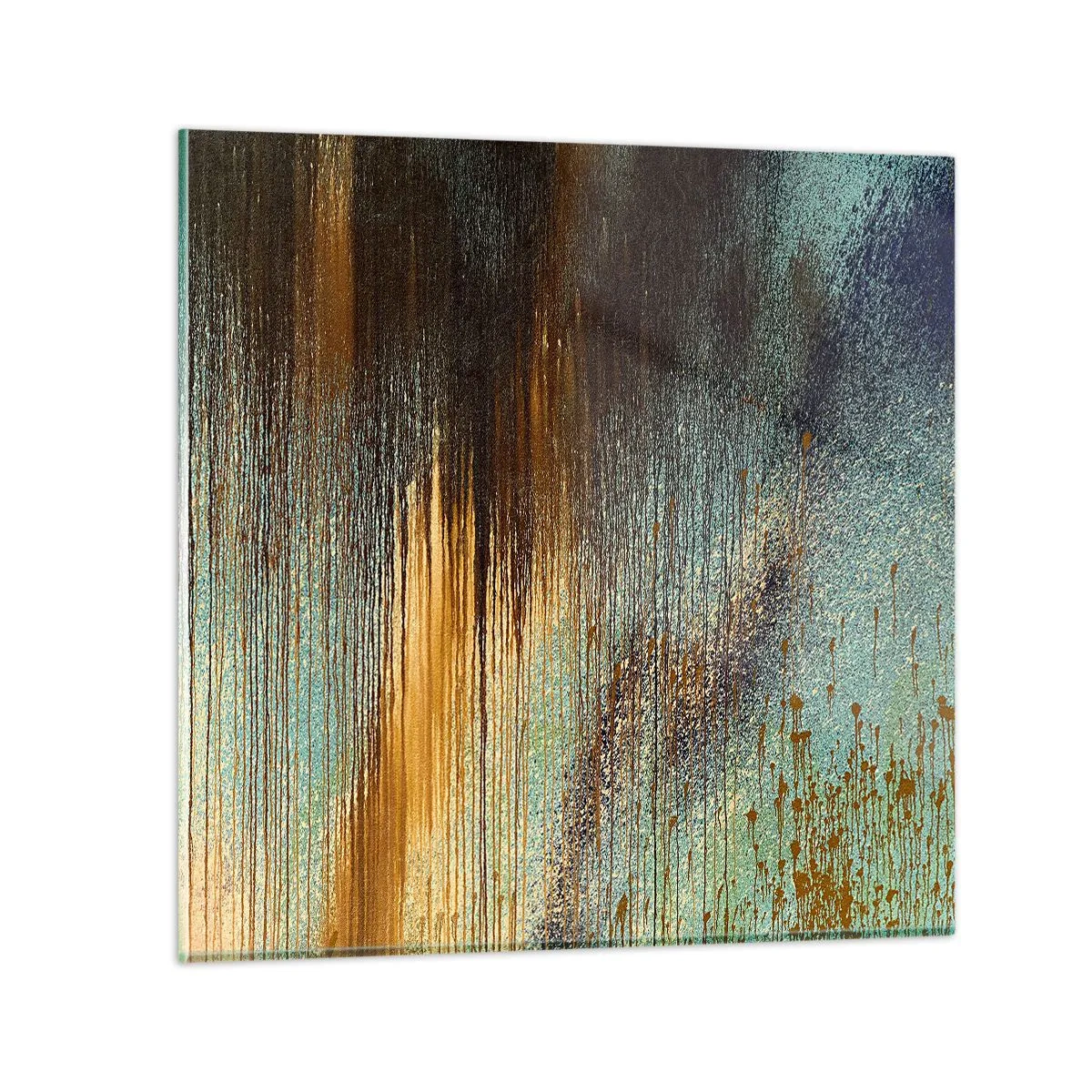 Glasbild - Bild auf glas - Eine nicht zufällige farbenfrohe Komposition - 30x30 cm