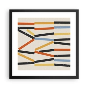 Poster in einem schwarzem Rahmen - Komposition auf der Ebene - 40x40 cm