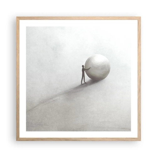 Poster in einem Rahmen aus heller Eiche - Das Spiel des Lebens - 60x60 cm