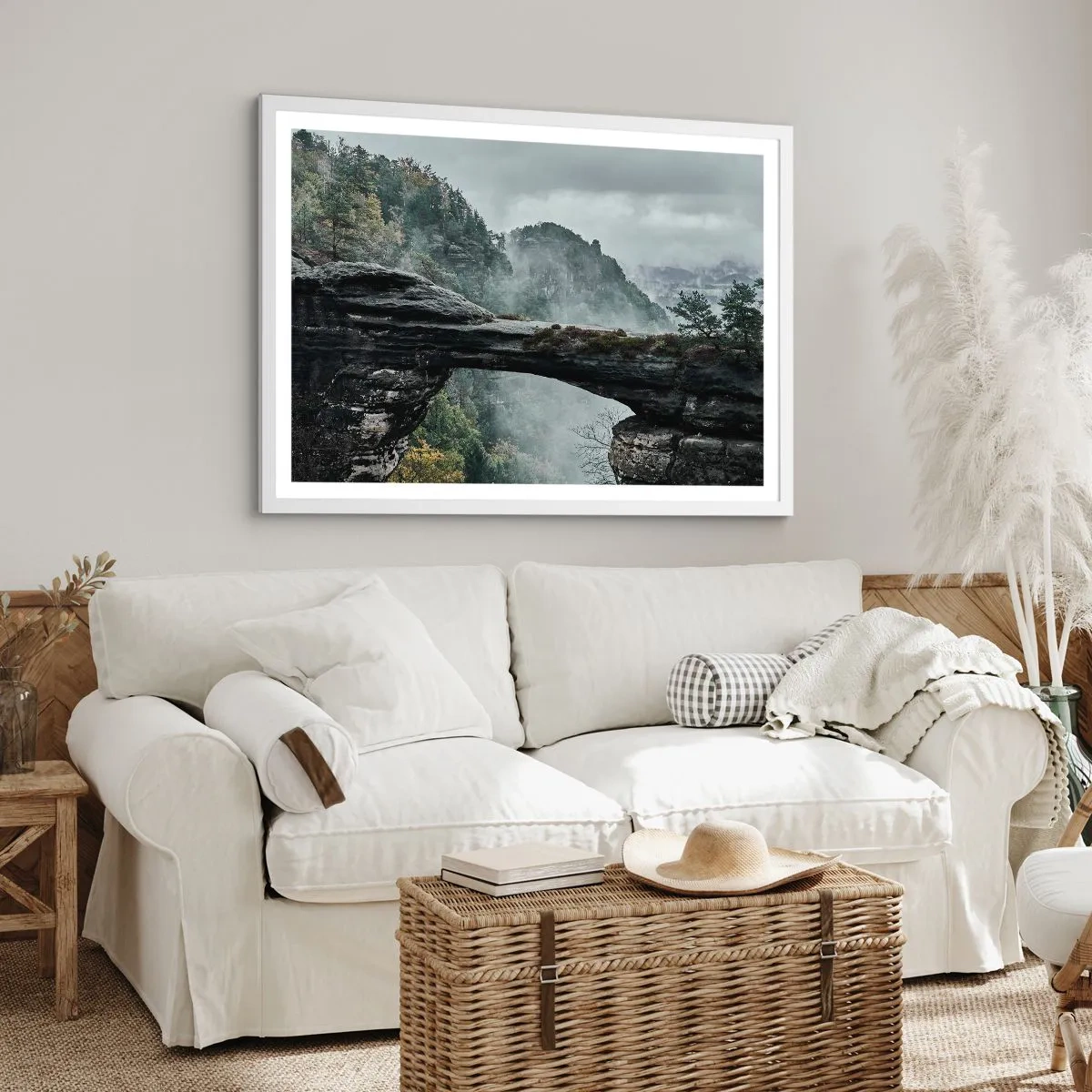 Poster in einem weißen Rahmen - Abenteuer beginnt gleich - 91x61 cm