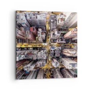 Bild auf Leinwand - Leinwandbild - Grüße aus Hongkong - 70x70 cm