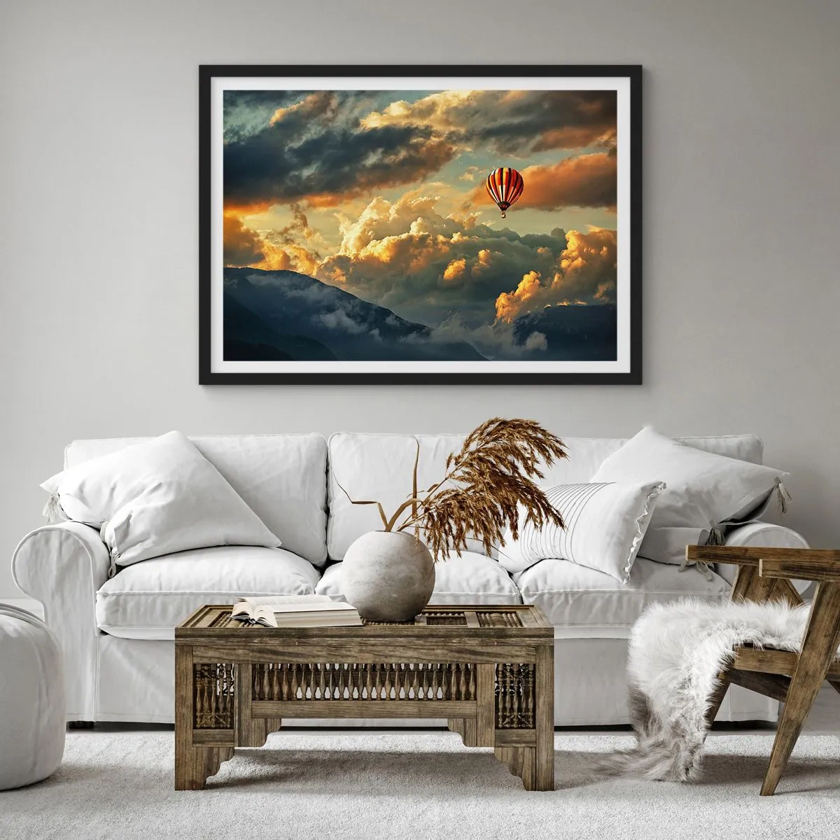 Poster in einem schwarzem Rahmen - Ich fliege, weil ich es will - 50x40 cm