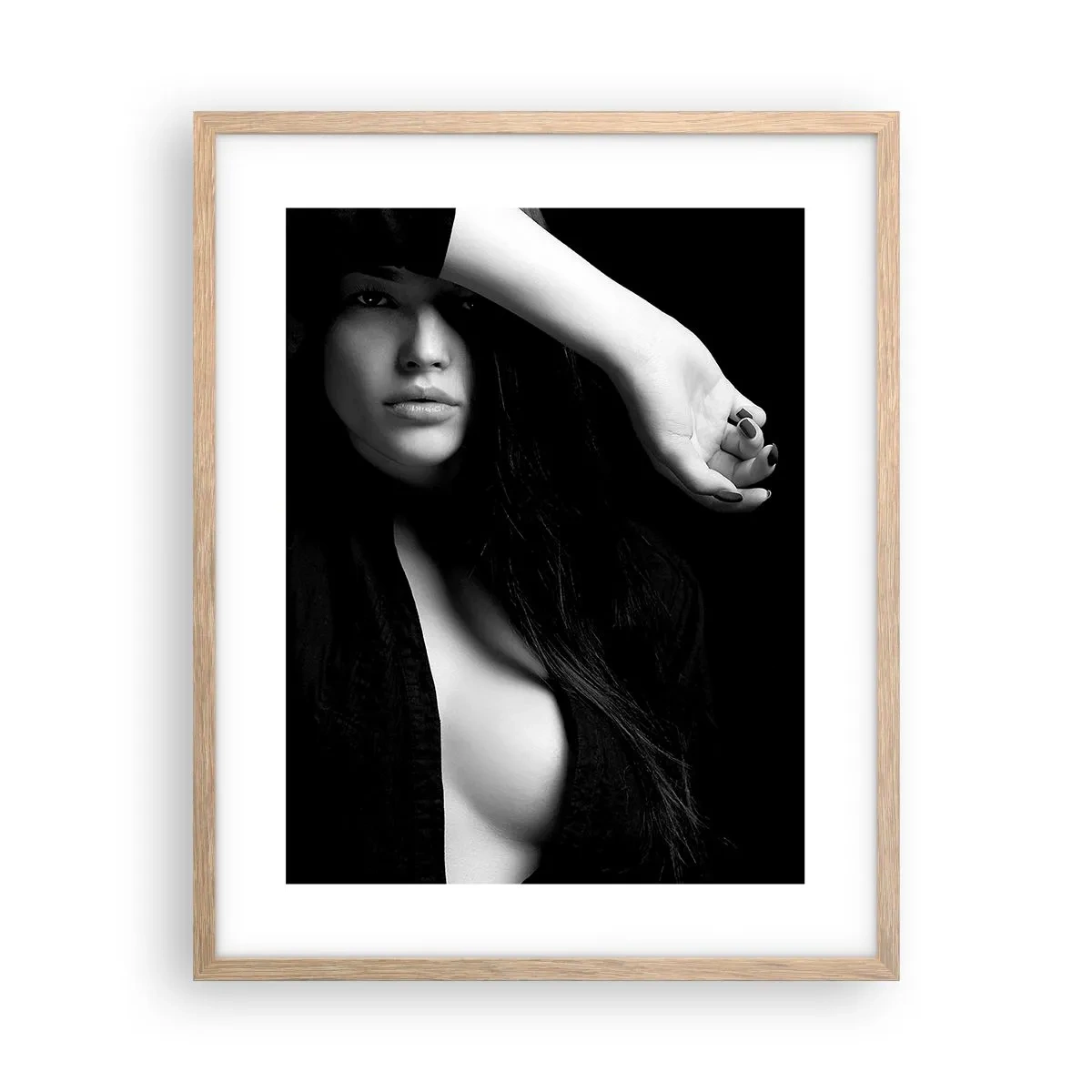 Poster in einem Rahmen aus heller Eiche - Schule der Verführung - 40x50 cm