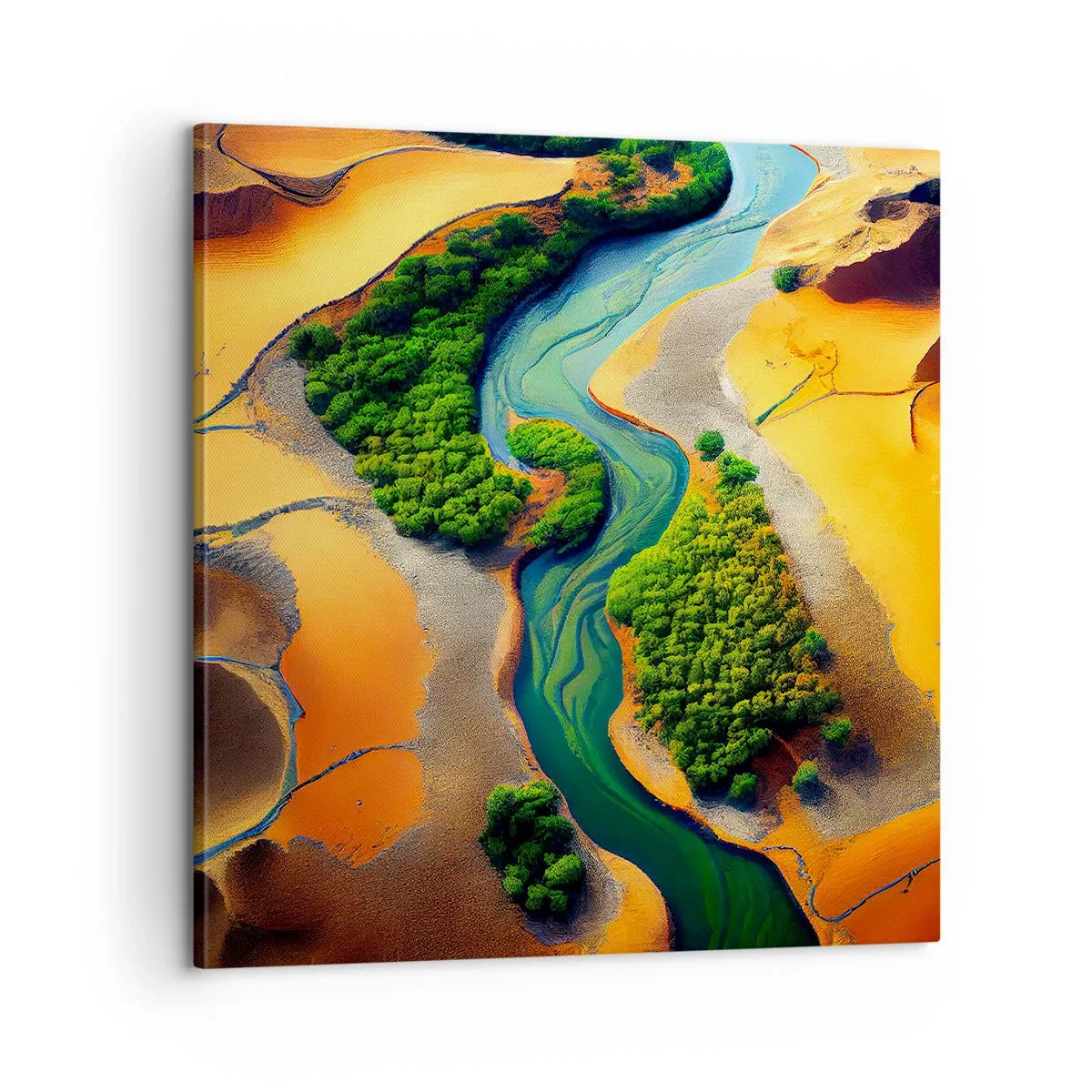 Bild auf Leinwand - Leinwandbild - Lebensspendender Fluss - 60x60 cm