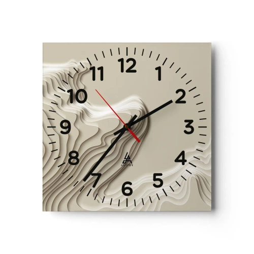 Wanduhr - Glasuhr - Topographie der Kunst - 30x30 cm