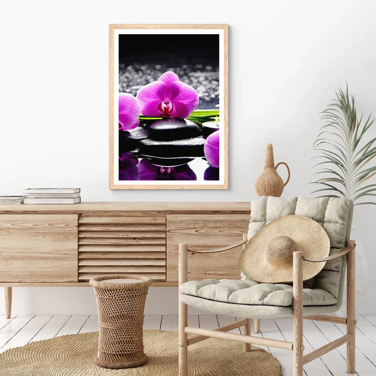 Poster in einem Rahmen aus heller Eiche - In Ruhe ertrinken - 70x100 cm