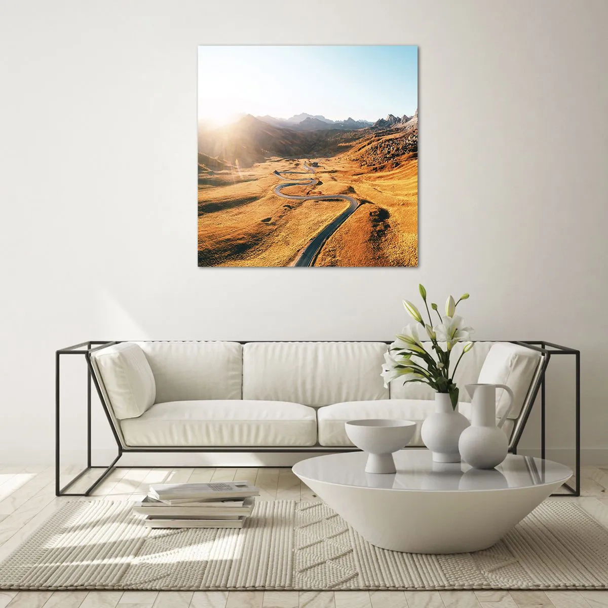 Glasbild - Bild auf glas - In einem goldenen Tal - 40x40 cm