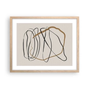 Poster in einem Rahmen aus heller Eiche - Komposition – Looptanz - 50x40 cm