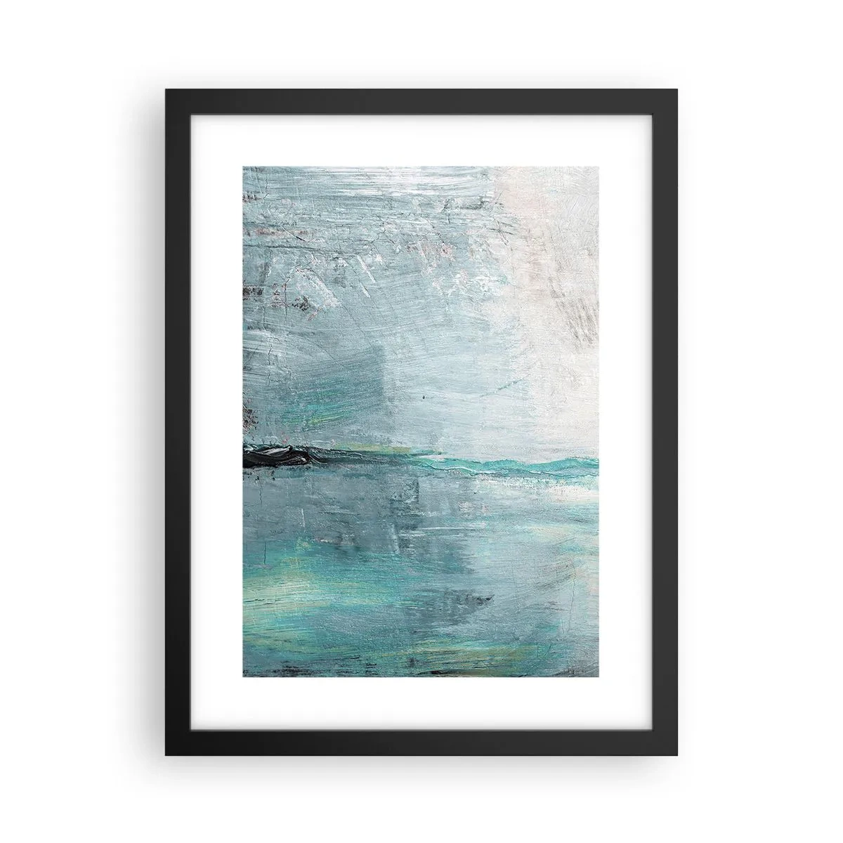 Poster in einem schwarzem Rahmen - Horizontal in Blau - 30x40 cm
