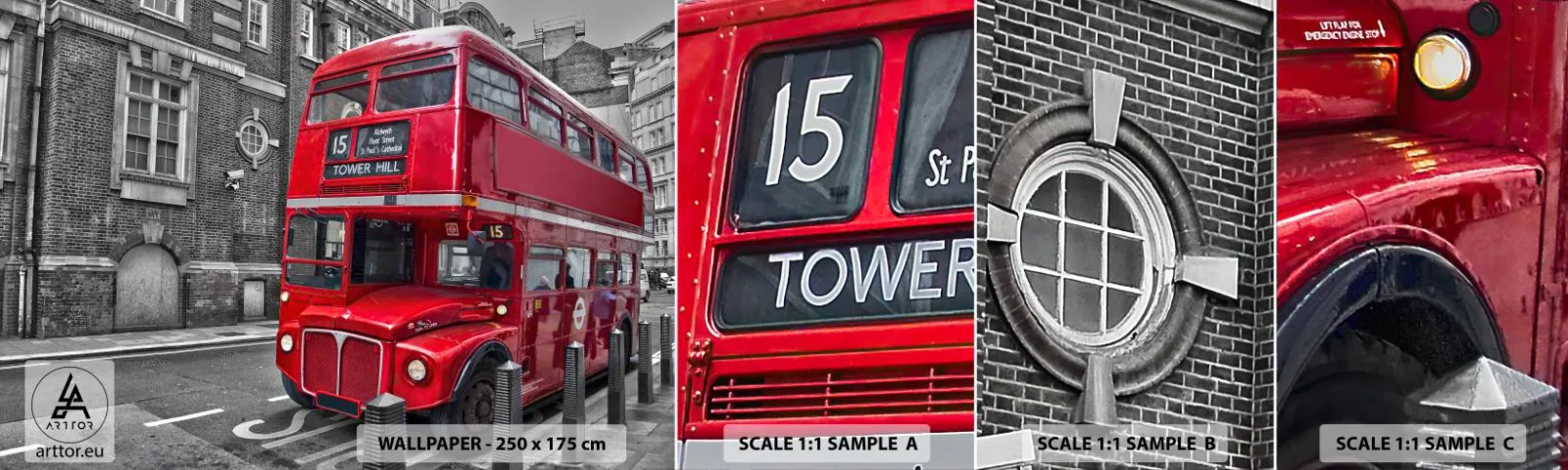 Fototapetenmuster Standard Eco - Immer gleich - Stadt, London, Die Architektur - 100x30 cm