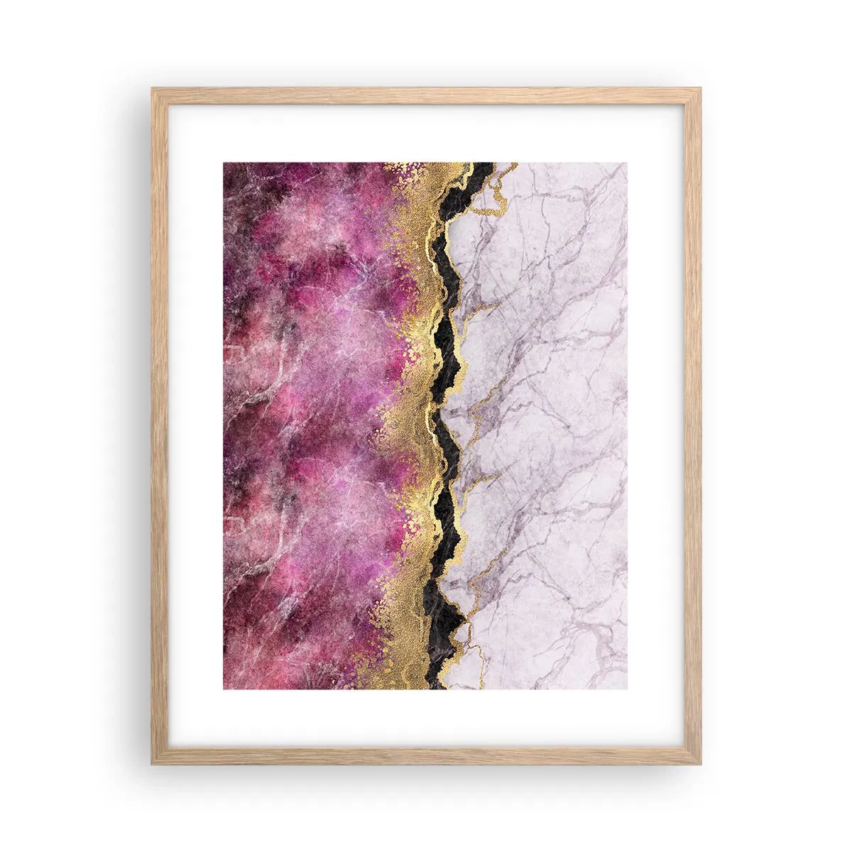 Poster in einem Rahmen aus heller Eiche - An der Grenze - 40x50 cm