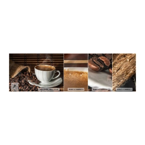 Fototapeten Muster Selbstklebend Deluxe Sticker - Die Schwärze von Kohle, die Klarheit von Bernstein - Gastronomie, Kaffee, Tasse Kaffee - 100x30 cm