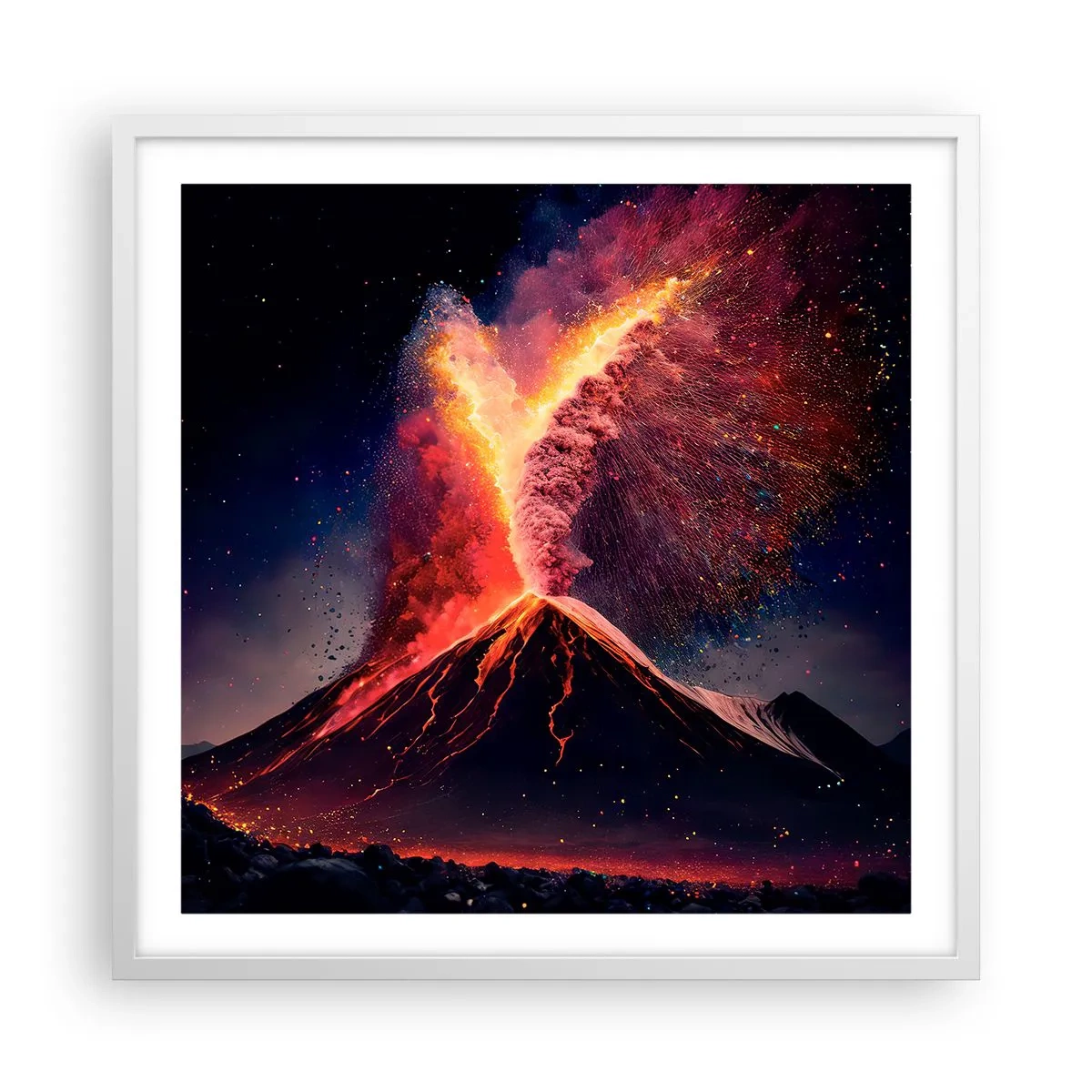 Poster in einem weißen Rahmen - Schönheit und Horror - 60x60 cm