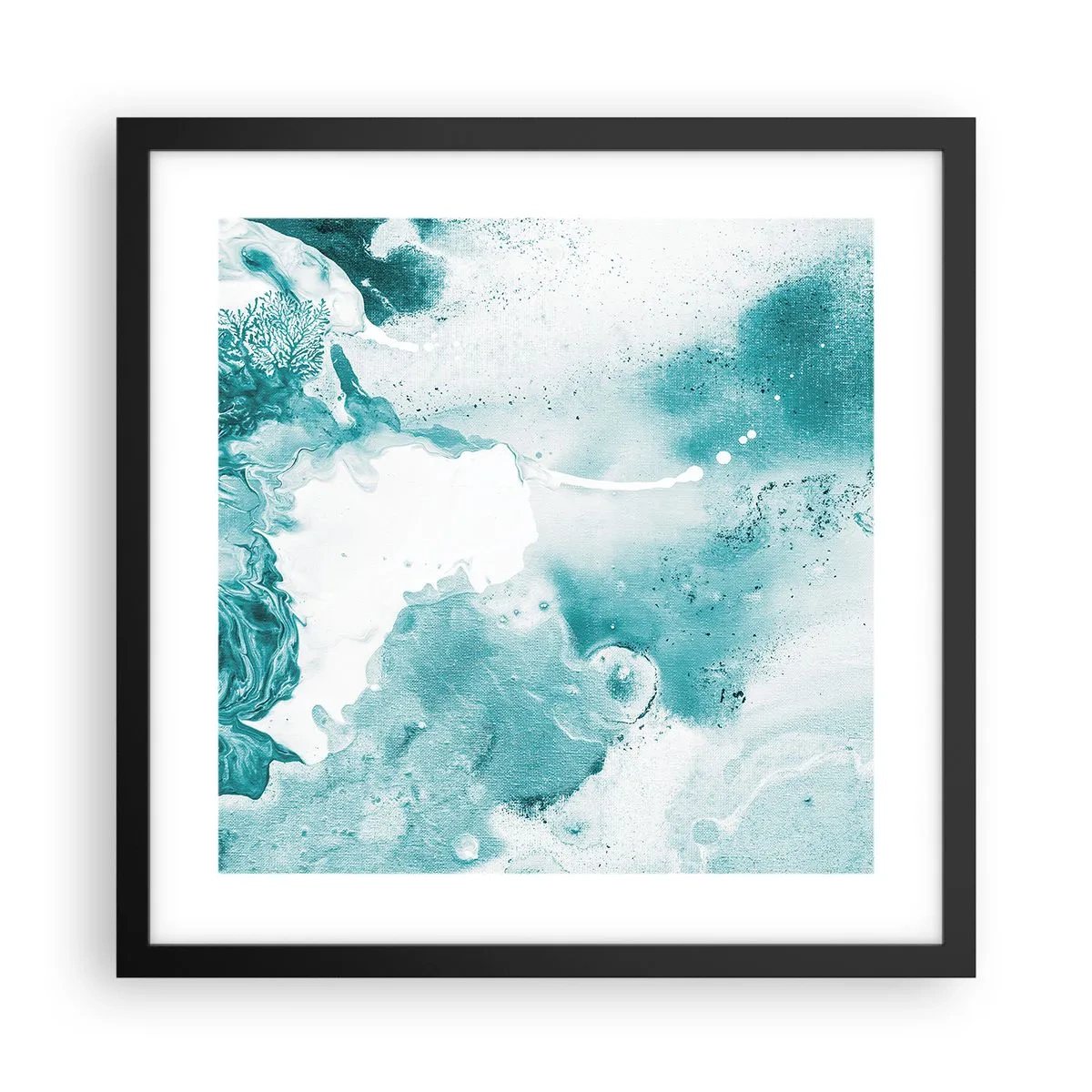 Poster in einem schwarzem Rahmen - Morast von Blau - 40x40 cm