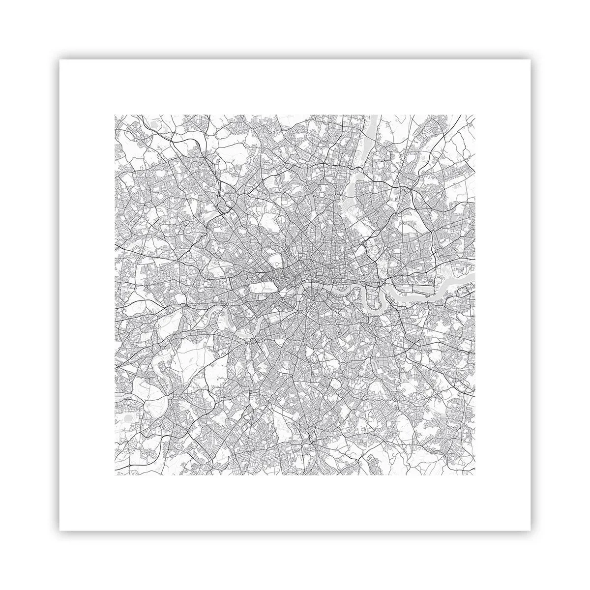 Poster - Karte des Labyrinths von London - 30x30 cm