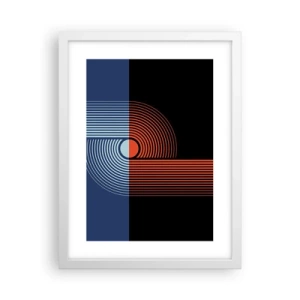 Poster in einem weißen Rahmen - In einer geometrischen Umarmung - 30x40 cm