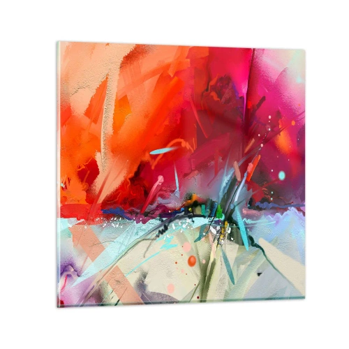 Glasbild - Bild auf glas - Eine Explosion von Lichtern und Farben - 70x70 cm