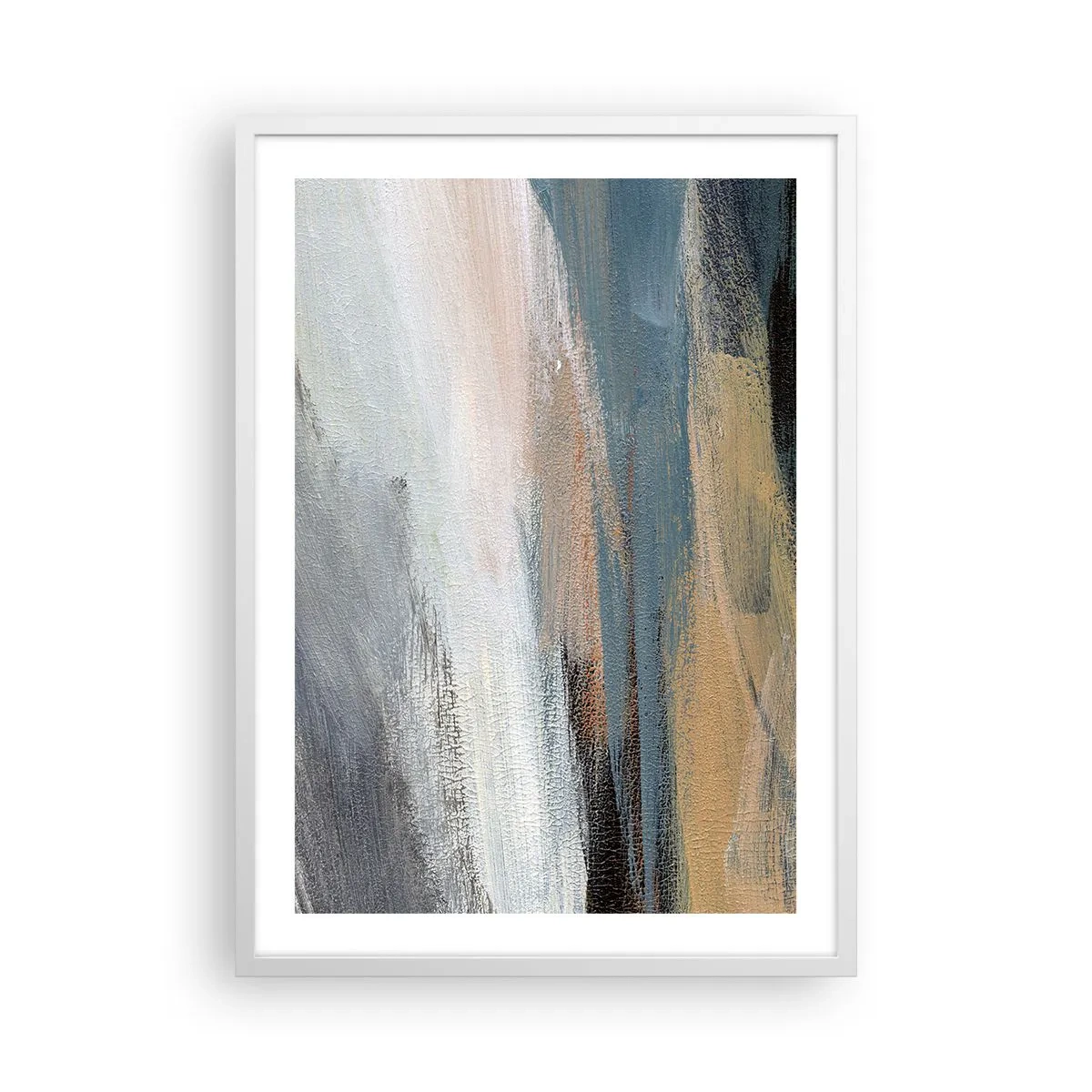 Poster in einem weißen Rahmen - Abstraktion: nördliche Landschaft - 50x70 cm