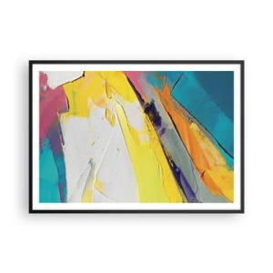 Poster in einem schwarzem Rahmen - Eine abstrakte Komposition in intensiven Farben - 100x70cm - Die Anatomie des Lichts - Moderne Wanddekoration für Wohnzimmer und Schlafzimmer ARTTOR