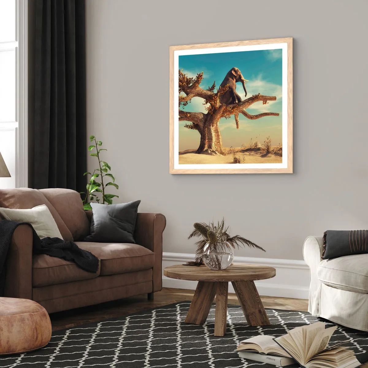 Poster in einem Rahmen aus heller Eiche - Ein neuer Standpunkt - 40x40 cm