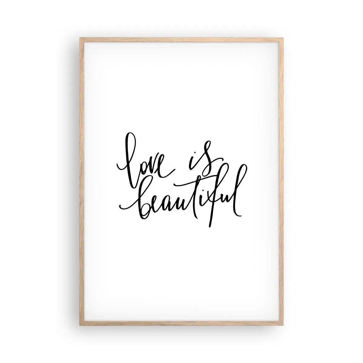 Poster in einem Rahmen aus heller Eiche - Lies und wiederhol - 70x100 cm