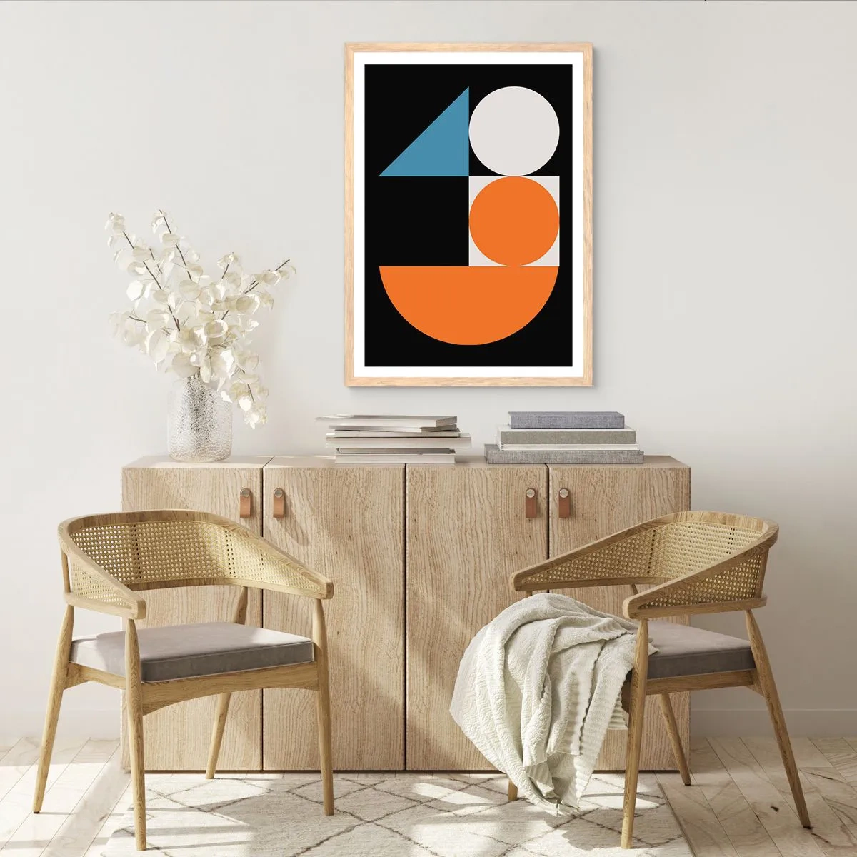 Poster in einem Rahmen aus heller Eiche - Bebilderte Anordnung - 70x100 cm