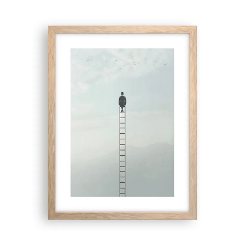 Poster in einem Rahmen aus heller Eiche - Erhebe dich darüber! - 30x40 cm