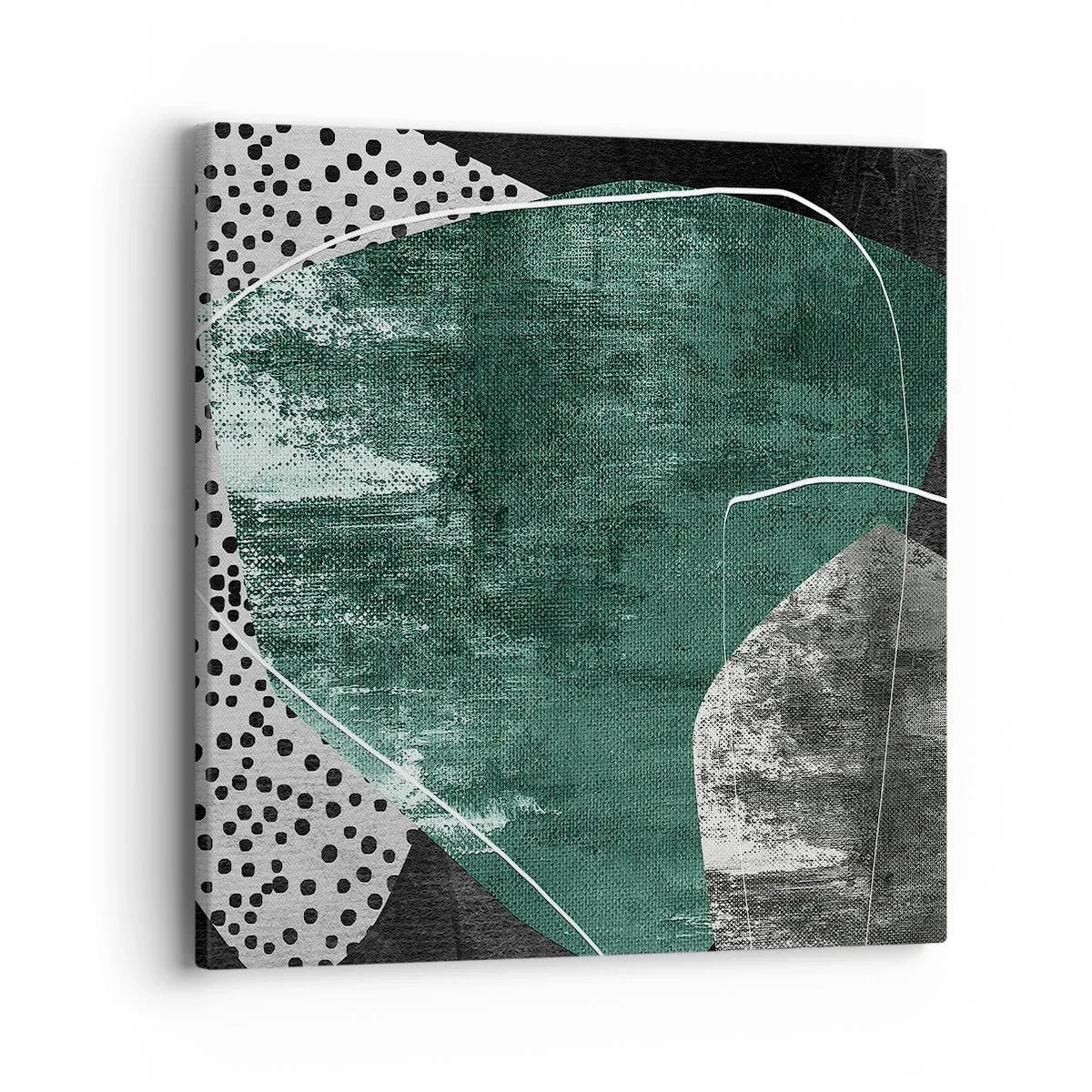 Bild auf Leinwand - Leinwandbild - Bunte Abstraktion mit Blattgold - 40x40 cm