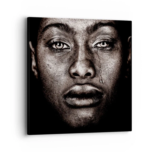 Bild auf Leinwand - Leinwandbild - Eine Träne - 40x40 cm