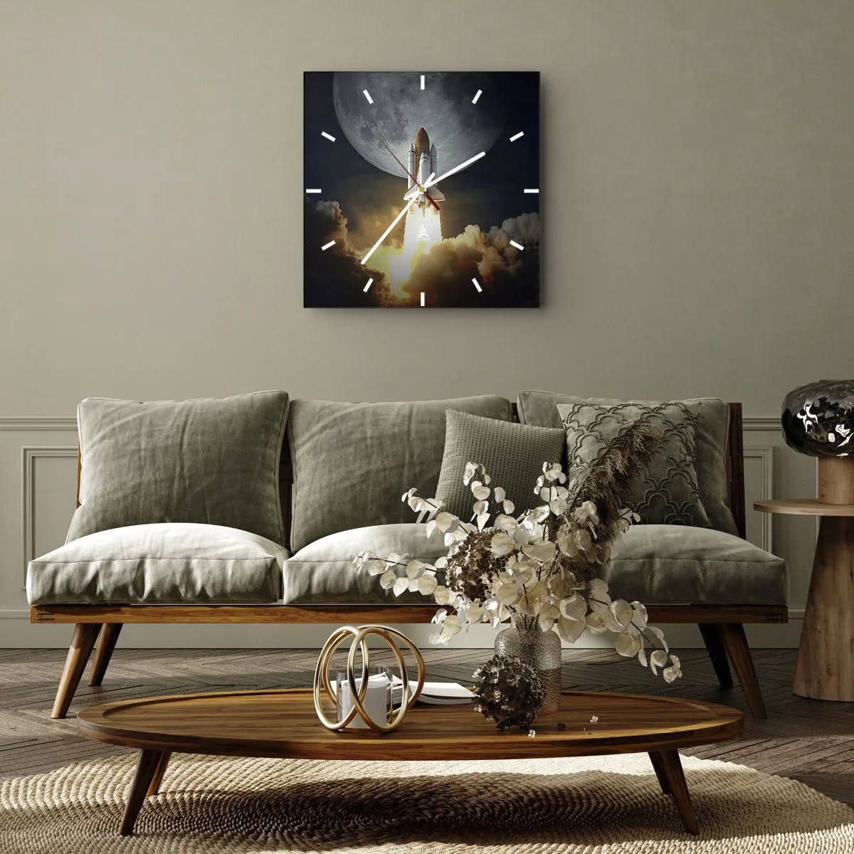 Wanduhr - Glasuhr - Beginn eines überirdischen Abenteuers - 40x40 cm