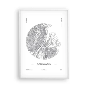 Poster in einem weißen Rahmen - Anatomie von Kopenhagen - 70x100 cm