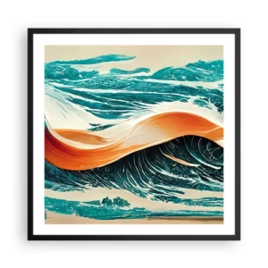 Poster in einem schwarzem Rahmen - Traum eines Surfers - 60x60 cm