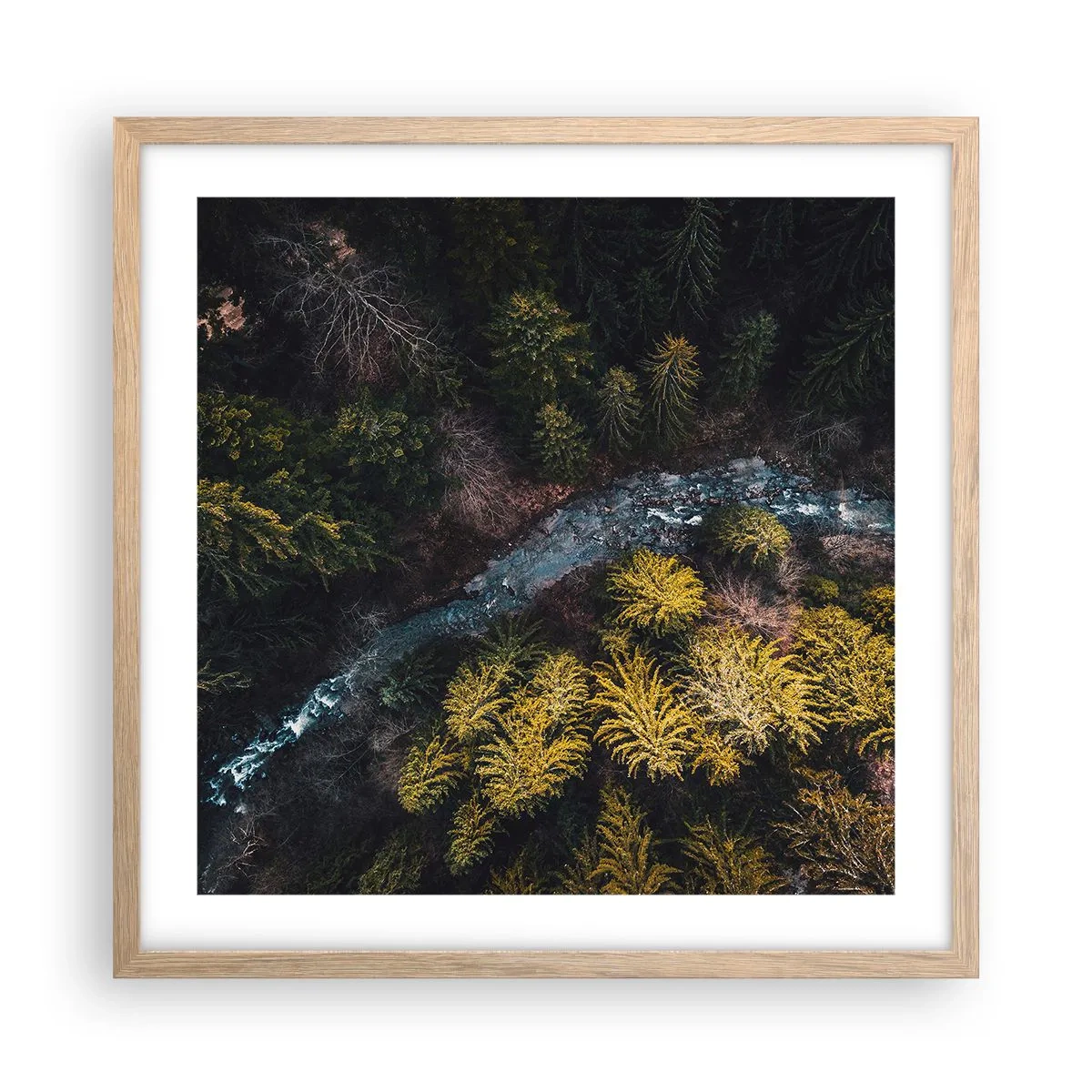 Poster in einem Rahmen aus heller Eiche - Schnell und immer schneller - 50x50 cm