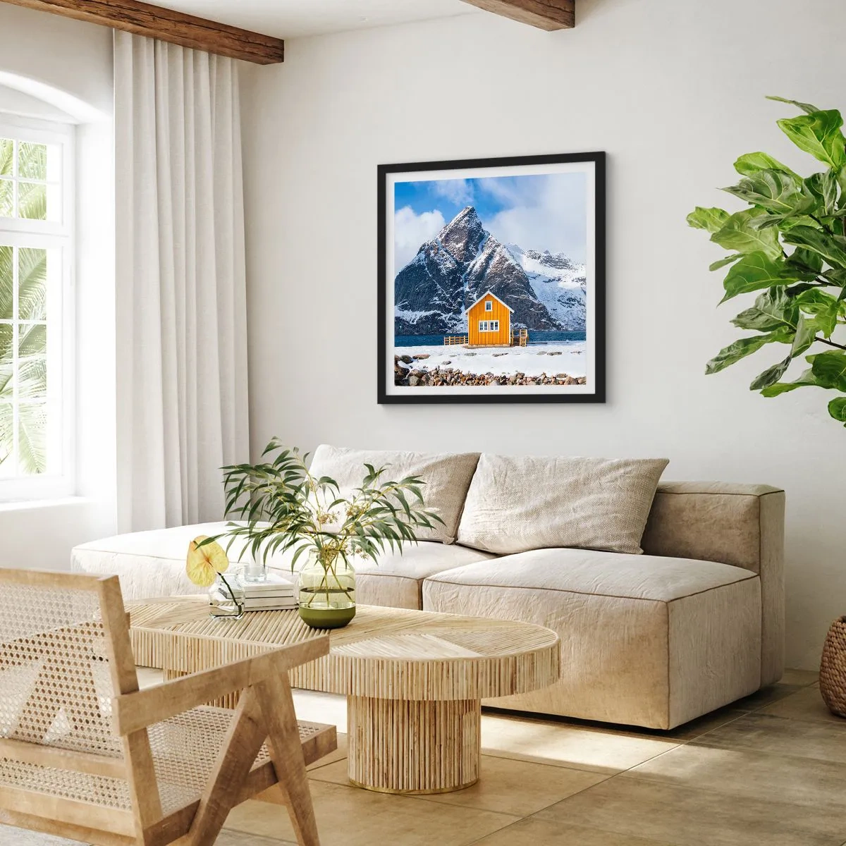 Poster in einem schwarzem Rahmen - Skandinavische Feiertage - 30x30 cm