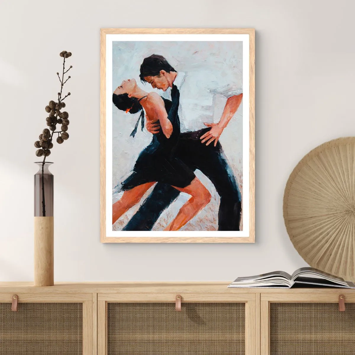 Poster in einem Rahmen aus heller Eiche - Tango meiner Träume und Träume - 50x70 cm