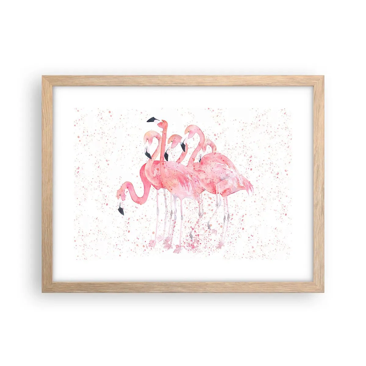 Poster in einem Rahmen aus heller Eiche - Rosa Ensemble - 40x30 cm