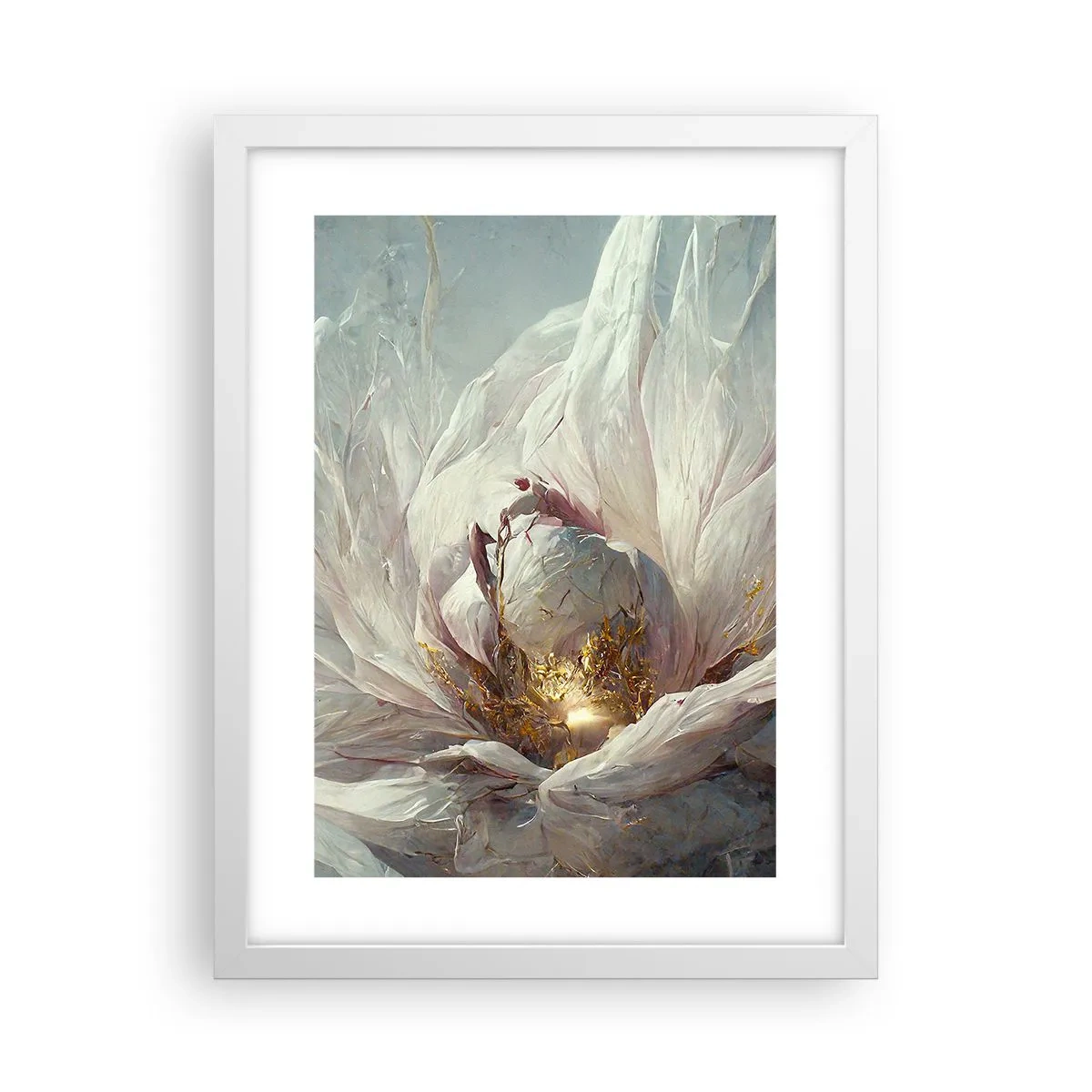 Poster in einem weißen Rahmen - Sie blüht alle hundert Jahre einmal - 30x40 cm