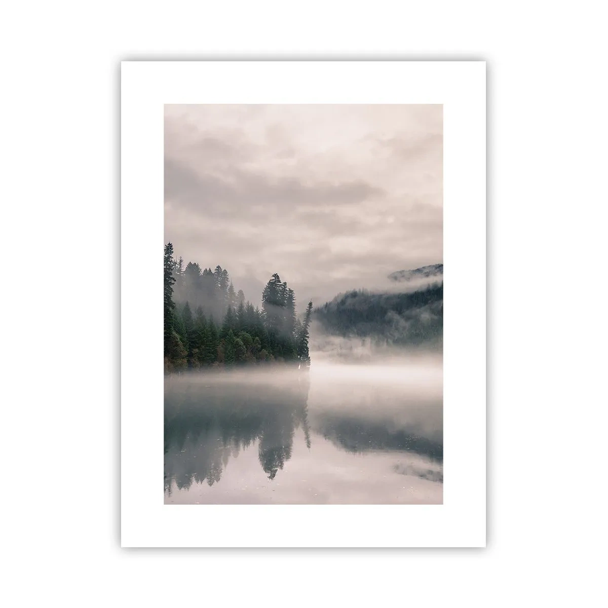 Poster - In Reflexion, im Nebel - 30x40 cm