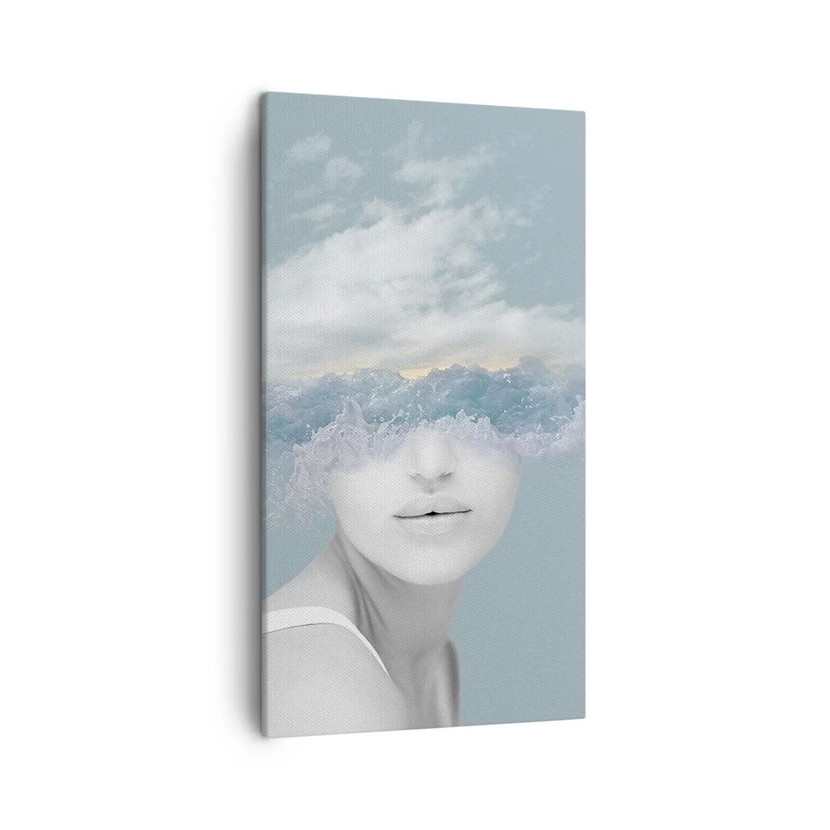 Bild auf Leinwand - Leinwandbild - Mit dem Kopf in den Wolken - 45x80 cm