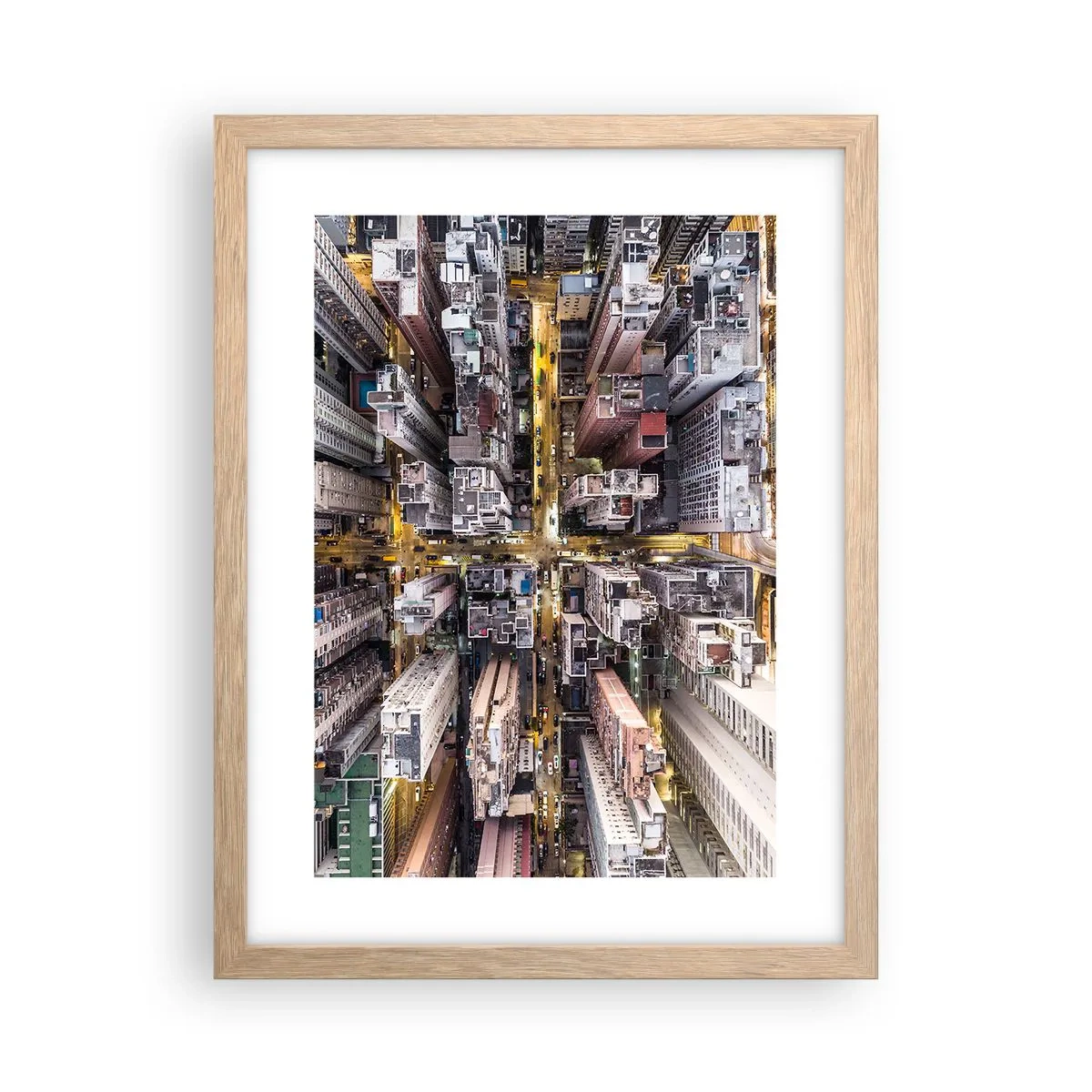 Poster in einem Rahmen aus heller Eiche - Grüße aus Hongkong - 30x40 cm