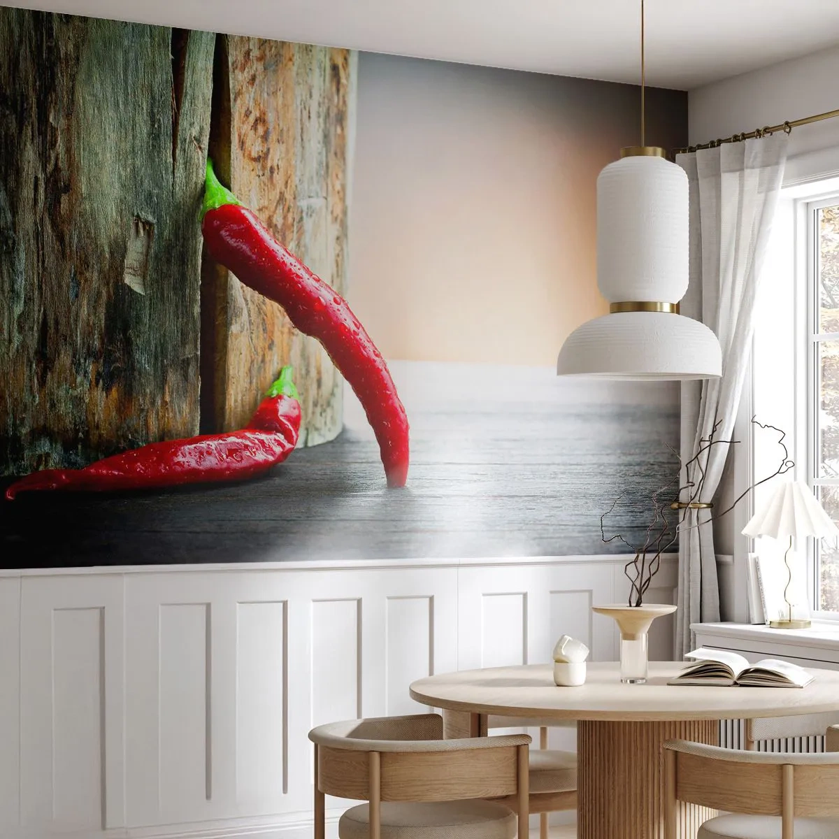 Fototapete Standard Eco - Red hot chili peppers - Pfeffer, Chili, Würze - 400x280 cm