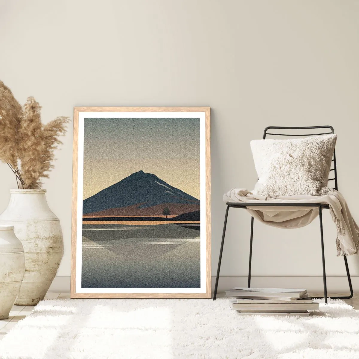 Poster in einem Rahmen aus heller Eiche - Spiegelreflexion - 40x50 cm