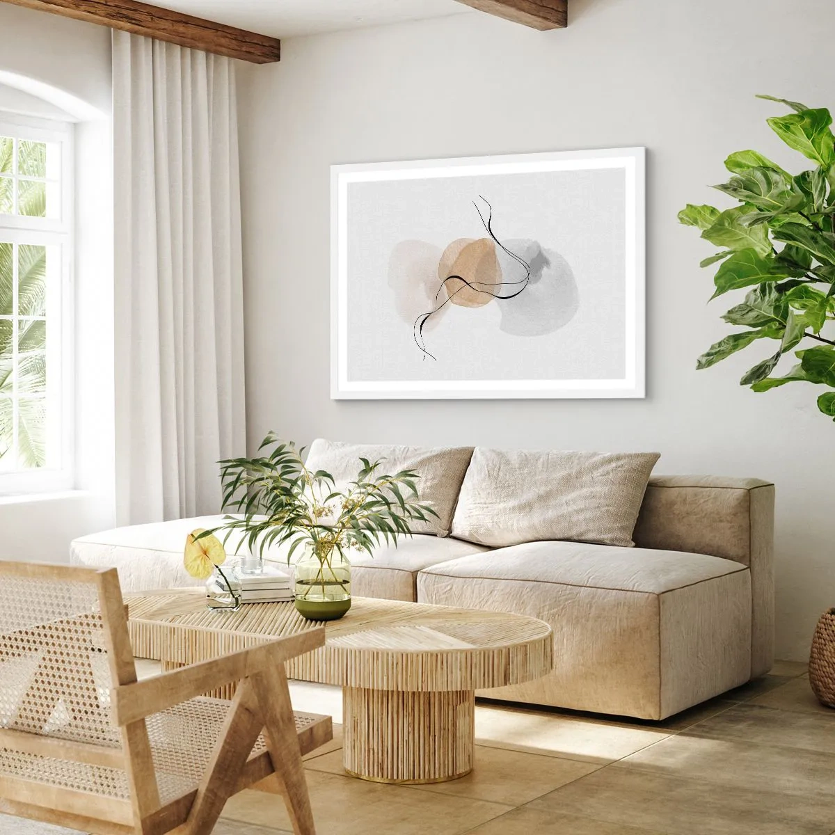 Poster in einem weißen Rahmen - Luftperlen - 50x40 cm