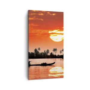 Bild auf Leinwand - Leinwandbild - Die Ruhe der Tropen bei Sonnenuntergang - 45x80 cm