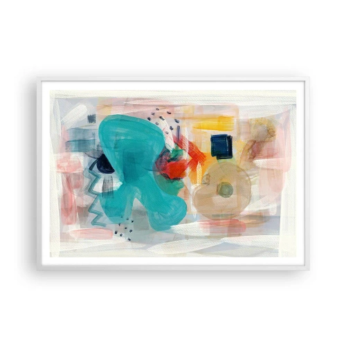 Poster in einem weißen Rahmen - Buntes Spiel - 100x70 cm